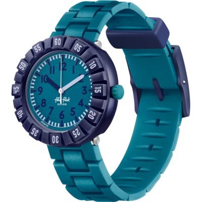 Flik Flak 5+ Power Time FCSP122 Level Teal Uhr