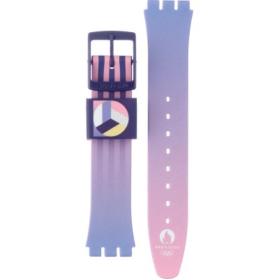 Swatch Plastic - Originals Medium (34mm) /Access/Solar/Musicall/Stop - G/SK/SL/SR/SS/SO28 ASO28V700 Purple Rollshot Band