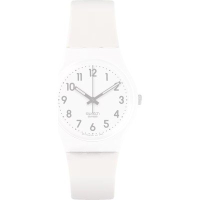 Swatch Plastic - Originals Medium (34mm) /Access/Solar/Musicall/Stop - G/SK/SL/SR/SS/SO28 ASO28W107-S14 Just White Soft Band
