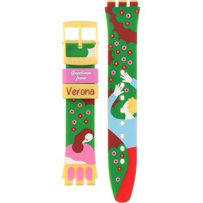 Swatch Plastic - Originals Medium (34mm) /Access/Solar/Musicall/Stop - G/SK/SL/SR/SS/SO28 ASO28Z112 Love In Verona Band
