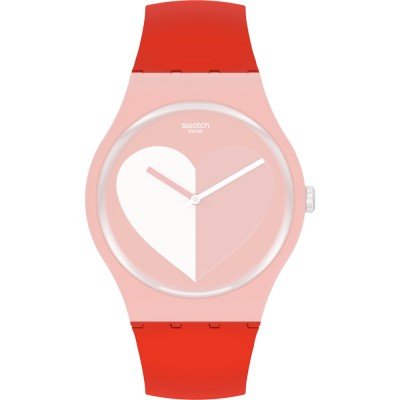 Swatch Plastic - Originals Large (41mm) SUO/SO29/SO32 ASO29Z112 Half <3 White Band