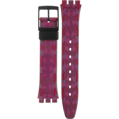 Swatch Plastic - Originals Medium (34mm) /Access/Solar/Musicall/Stop - G/SK/SL/SR/SS/SO28 AGB255 GB255 Snaky Pink Band