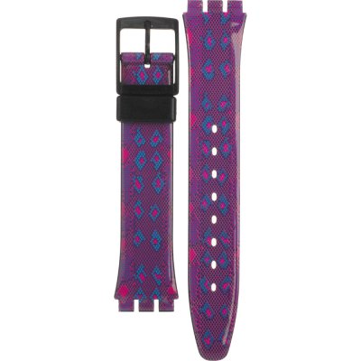 Swatch Plastic - Originals Medium (34mm) /Access/Solar/Musicall/Stop - G/SK/SL/SR/SS/SO28 AGB256 GB256 Snaky Purple Band