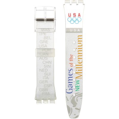 Swatch Plastic - Originals Medium (34mm) /Access/Solar/Musicall/Stop - G/SK/SL/SR/SS/SO28 AGK419V GK419V Run After USA Band