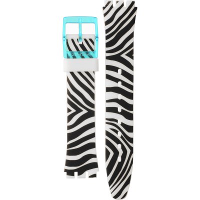 Swatch Plastic - Originals Medium (34mm) /Access/Solar/Musicall/Stop - G/SK/SL/SR/SS/SO28 AGL115 GL115 Blue Zeb Band