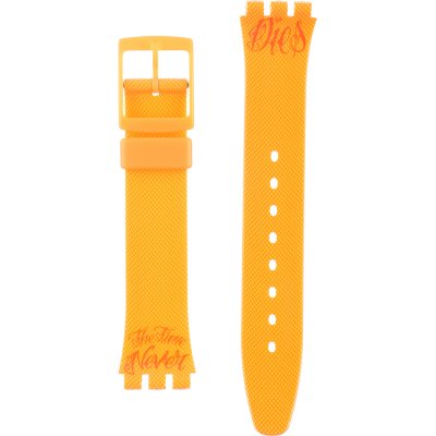 Swatch Plastic - Originals Medium (34mm) /Access/Solar/Musicall/Stop - G/SK/SL/SR/SS/SO28 AGO110 GO110 Time Never Dies Orange Band