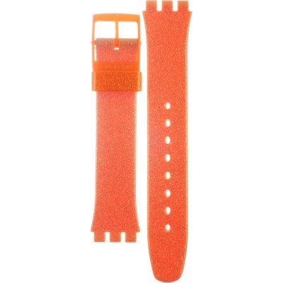 Swatch Plastic - Originals Medium (34mm) /Access/Solar/Musicall/Stop - G/SK/SL/SR/SS/SO28 AGO111 GO111 Deep Orange Band