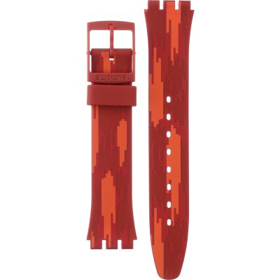 Swatch Plastic - Originals Medium (34mm) /Access/Solar/Musicall/Stop - G/SK/SL/SR/SS/SO28 AGR711 GR711 Red Flame Band