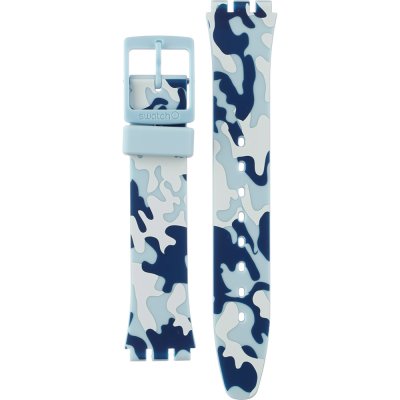 Swatch Plastic - Originals Medium (34mm) /Access/Solar/Musicall/Stop - G/SK/SL/SR/SS/SO28 AGS402 GS402 Camoublue Band