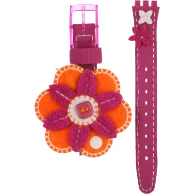 Swatch Plastic - Originals Small (25mm) - L ALV112 LV112 Pink Flowers Band