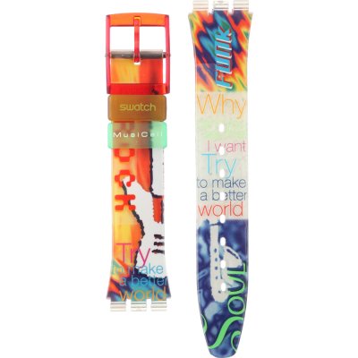 Swatch Plastic - Originals Medium (34mm) /Access/Solar/Musicall/Stop - G/SK/SL/SR/SS/SO28 ASLZ103 SLZ103 11 PM Band