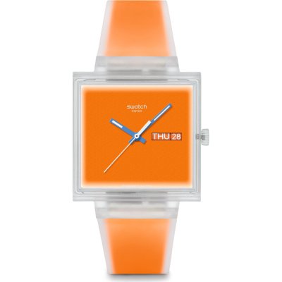 Swatch What If - Square SO38K704 What If... Jelly see thru orange? Uhr