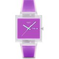 Swatch What If - Square SO38K705 What If... Jelly see thru magenta? Uhr