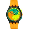 Swatch New Chrono Plastic SUSB422 Neon Signal Flag Uhr