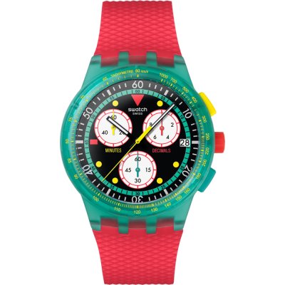 Swatch New Chrono Plastic SUSG409 Neon Emerald Chrono Uhr